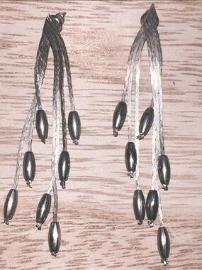 Vintage Silver Tone Tassel Earrings